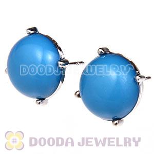 2012 Fashion Silver Plated Blue Bubble Stud Earrings Wholesale