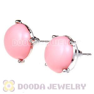 2012 Fashion Silver Plated Pink Bubble Stud Earrings Wholesale