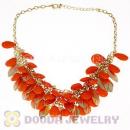 Gold Leaves Chunky Multi Layers Bubble Bib Statement Necklace Wholesale