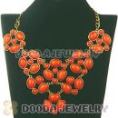 Vintage Style Retro Ellipse Round Resin Gemstone Choker Bib Collar Necklace