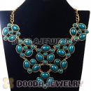 Vintage Style Retro Ellipse Round Resin Gemstone Choker Bib Collar Necklace