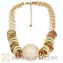 Ethnic Multilayer Gold Plated Chain Hoop Big Ball Choker DIY Necklace