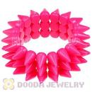 Fashion 3 Rows Rock Punk Spike Rivets Elastic Stretch Bangle Bracelet