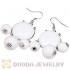 Fashion Silver Plated Drop White Bubble Earrings Resin Wholesale