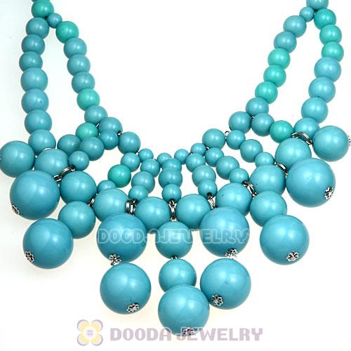 2012 New Fashion Turquoise Cascade Bauble Bib Necklace Wholesale