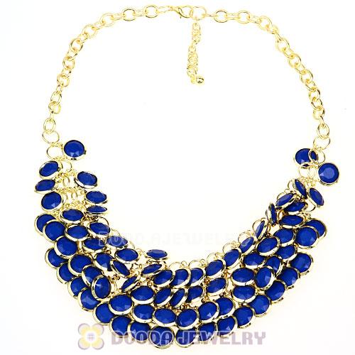 Dark Blue Chunky Multi Layers Bubble Bib Statement Necklace Wholesale
