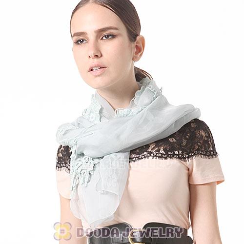 Fashion Office Lady Chiffon Pashmina Shawls Georgette Hollow Lace Scarf Wholesale