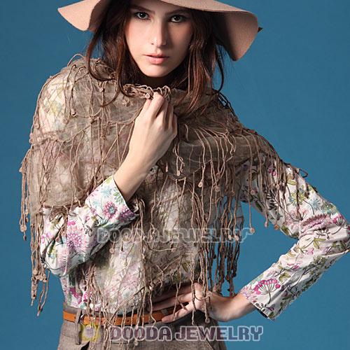 Cheap Indian Rural Pastoral Style Scarves Lace Tassels Pashmina Shawls Wholesale