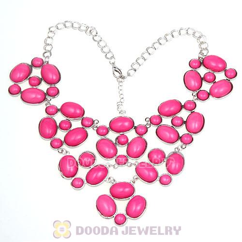 Retro Style Roseo Resin Gemstone Choker Bib Collar Necklaces Wholesale