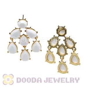 Fashion White Resin Drop Chandelier Bubble Earrings Wholesale