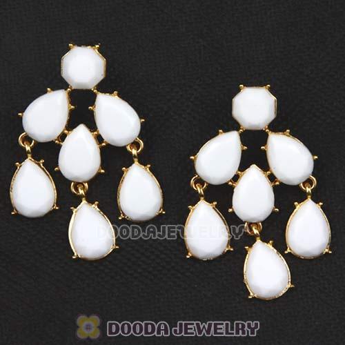 Fashion White Resin Drop Chandelier Bubble Earrings Wholesale