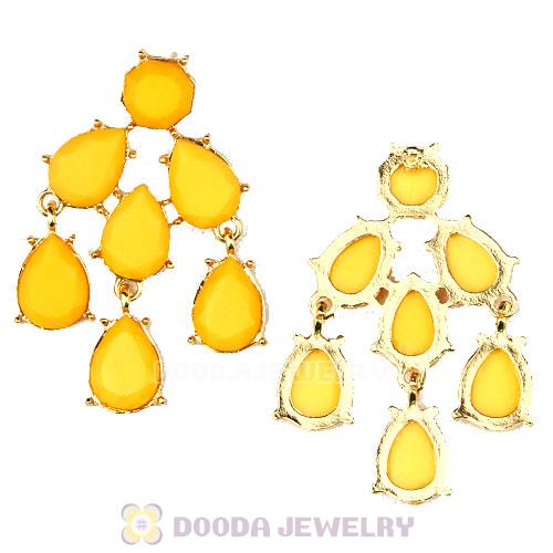 Fashion Yellow Resin Drop Chandelier Bubble Earrings Wholesale