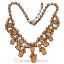 Chunky Multilayer Resin Rhinestone Choker Bib Collar Necklace Wholesale