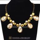 Retro Vintage Resin Rhinestone Crystal FlowerDrop Choker Bib Necklace