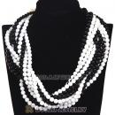 Multi Strand Multi Color Plastic Beaded Braided Bib Necklaces Wholesale