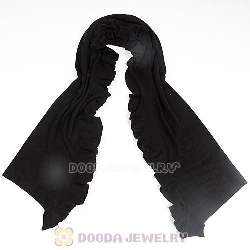 Black Infinity Rural Pastoral Style Knitting Cashmere Pashmina Shawl Scarf Wrap Stole