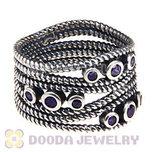 European Sterling Silver Hidden Romance Ring With Violet Zircon Wholesale