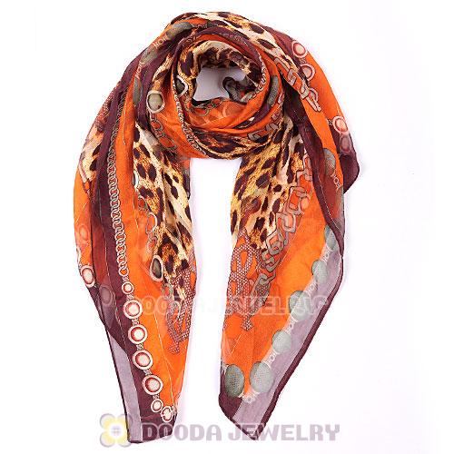 Fashion Office Lady Leopard Silk Scarf Pashmina Scarves Shawls Wholesale