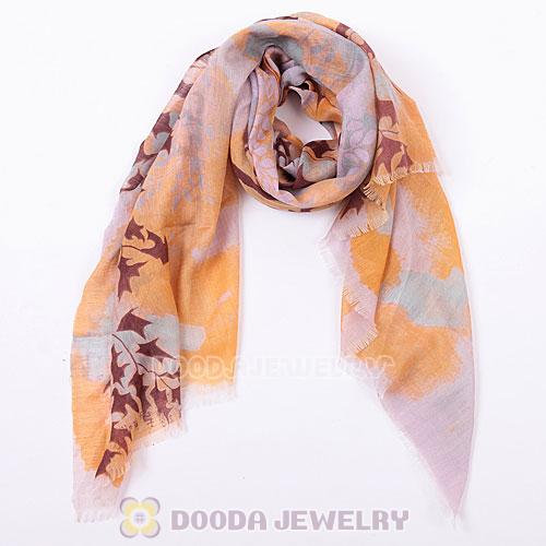 Urban Retro Modal Wool Scarf Flower Pattern Pashmina Shawl Scarves
