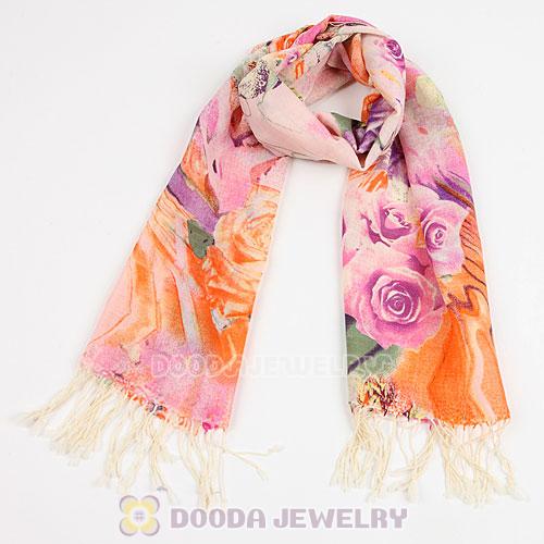 Urban Retro Textile Printing Wool Scarf Infinity Tassel Pashmina Shawl Scarves