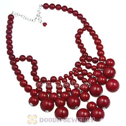 2012 New Fashion Cascade Claret Bauble Bib Necklace Wholesale