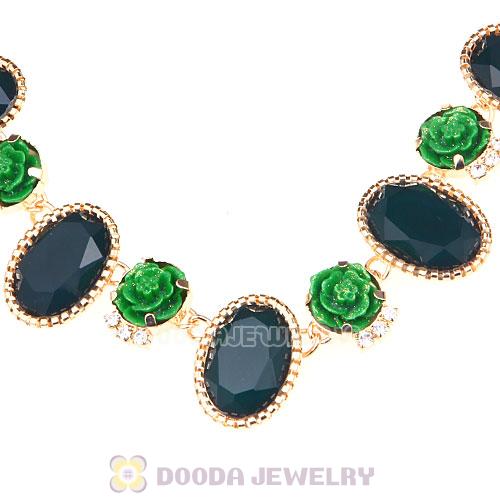 Crystal Resin Rose Flower Bubble Choker Bib Necklaces Wholesale