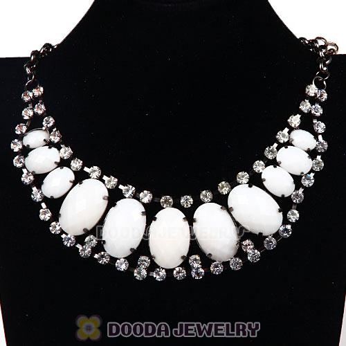Ladies Chunky Resin Rhinestone Crystal Bib Necklaces Wholesale