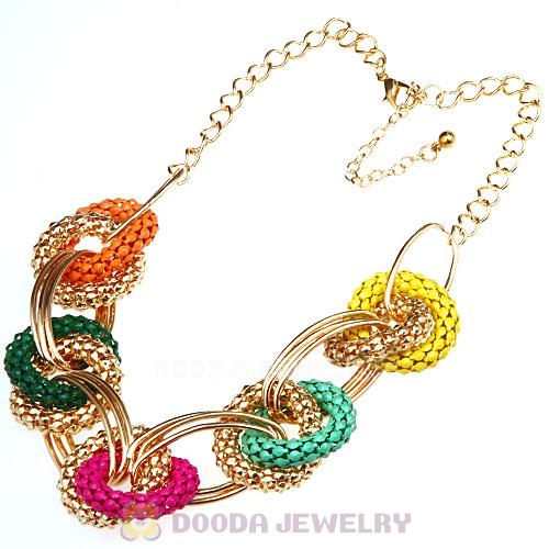Punk Rock Golden Chain Hoop Choker Bib Necklace Wholesale