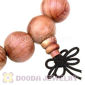 15mm Peach Wooden Beads Tibetan Buddhist Prayer Bracelet Wrist Mala
