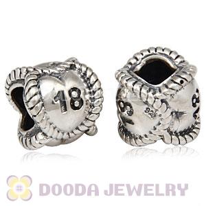 European Sterling Silver Message Bead Birthday Milestones 18 Charm Wholesale
