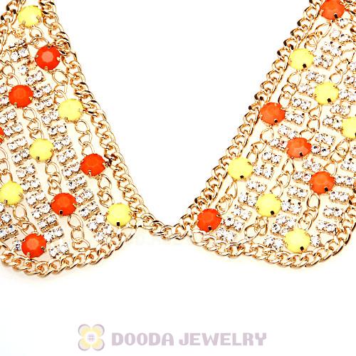 Crystal Resin Rhinestone Choker Collar Bib Necklaces Wholesale