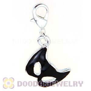 Fashion Silver Plated Alloy Enamel Black Makeup Mask Charms Wholesale 