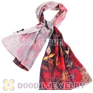 New Arrival European Mulberry Silk Scarves Digital Painting Pashmina Shawls Wholesale
