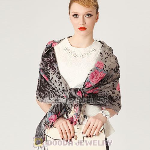 Cashmere Wool Leopard Scarf Tassel Pashmina Shawl Stole Wholesale