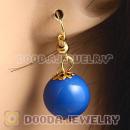 Fashion Gold Plated Dark Blue Hoop Plastic Bubble Earrings Wholesale
