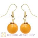 Fashion Gold Plated Yolk Yellow Hoop Plastic Bubble Earrings Wholesale