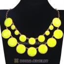 Fashion 2012 Women Yellow Resin Bubble Bib Statement Necklace Wholesale