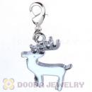 Platinum Plated Enamel European Jewelry Christmas Reindeer Charms Wholesale