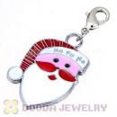 Platinum Plated Enamel European Jewelry Christmas Santa Claus Charms Wholesale