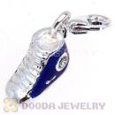 Fashion Silver Plated Alloy Enamel Sneaker Charms With Stone Wholesale
