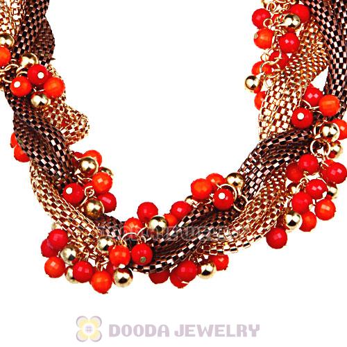 Ladies Chunky Chain Beaded Choker Collar Necklace Wholesale