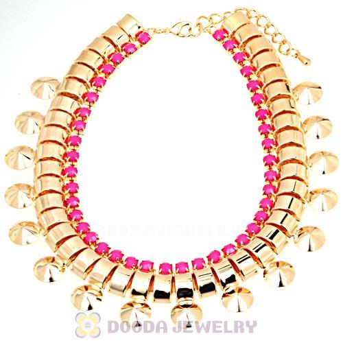 Chunky Gold Chain Resin Rhinestone Choker Collar Necklace Wholesale