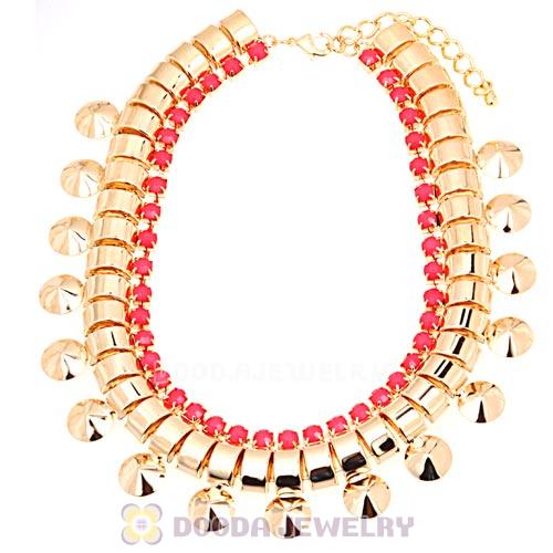 Chunky Gold Chain Resin Rhinestone Choker Collar Necklace Wholesale