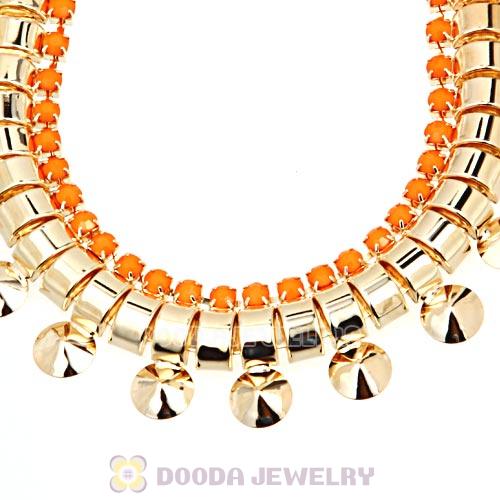 Chunky Gold Chain Resin Rhinestone Choker Collar Necklace Wholesale