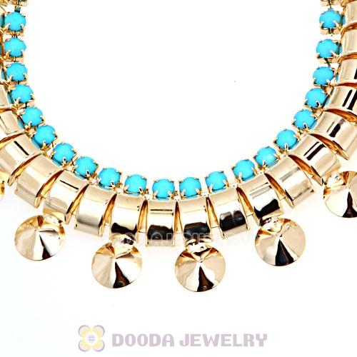 Chunky Gold Chain Resin Rhinestone Choker Collar Necklace Wholesale