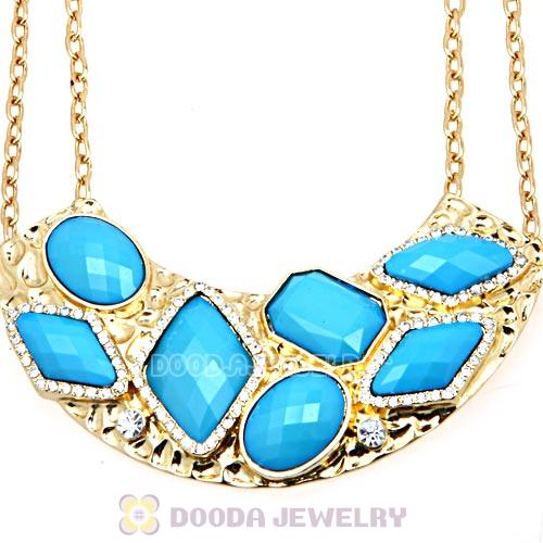Golden Resin Geometry Crescent Choker Collar Necklace Wholesale