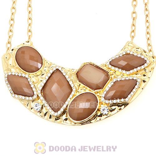 Golden Resin Geometry Crescent Choker Collar Necklace Wholesale