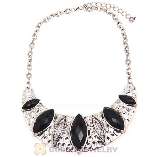 Silver Resin Geometry Crescent Choker Collar Necklace Wholesale