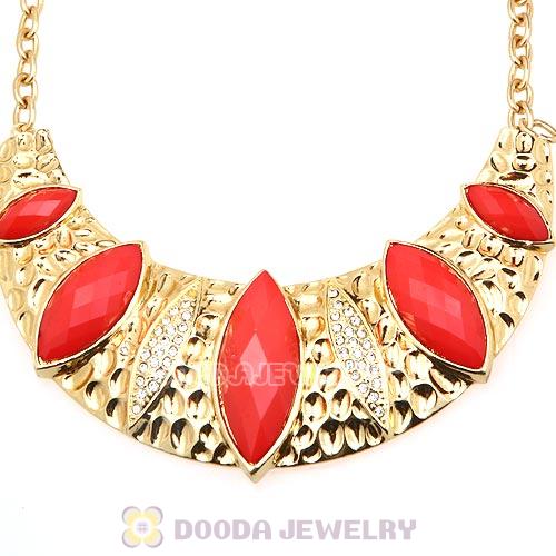 Golden Resin Geometry Crescent Choker Collar Necklace Wholesale