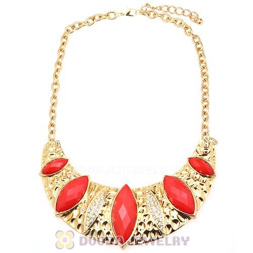 Golden Resin Geometry Crescent Choker Collar Necklace Wholesale